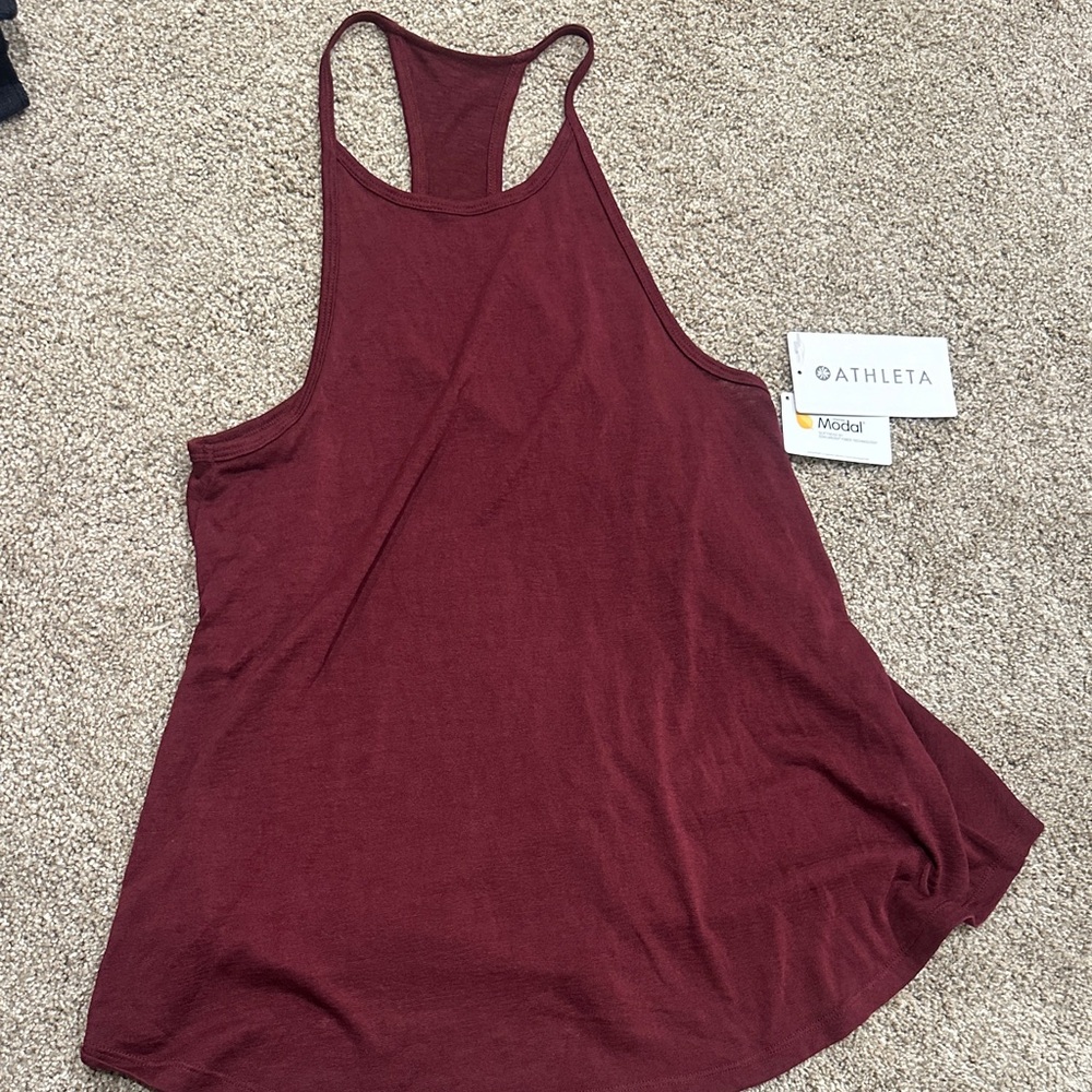 Athleta Maroon Racerback Tank Top